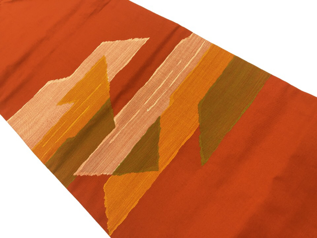 リサイクル　変わり横段模様織出し名古屋帯